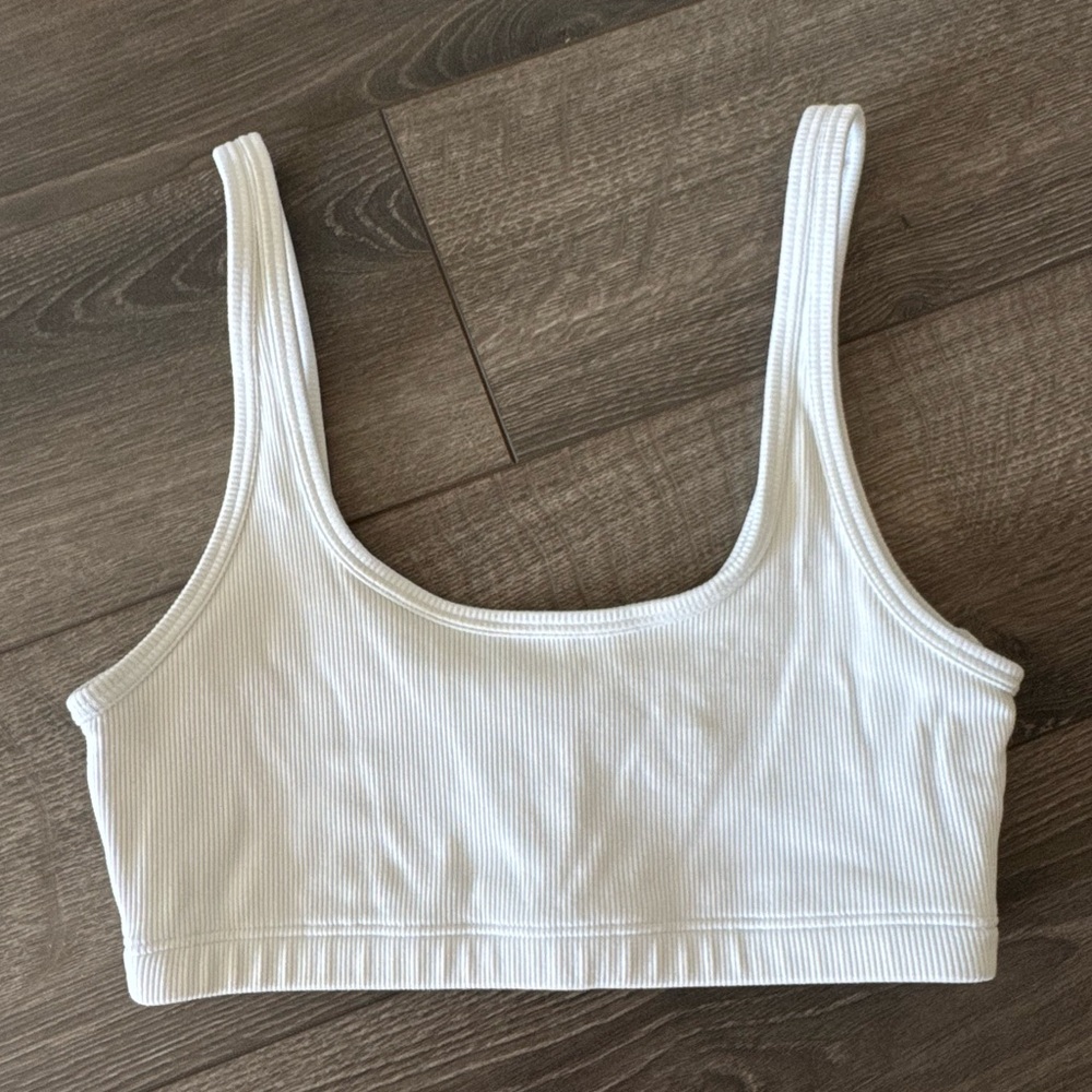 TNAction White Ribbed Bra Top